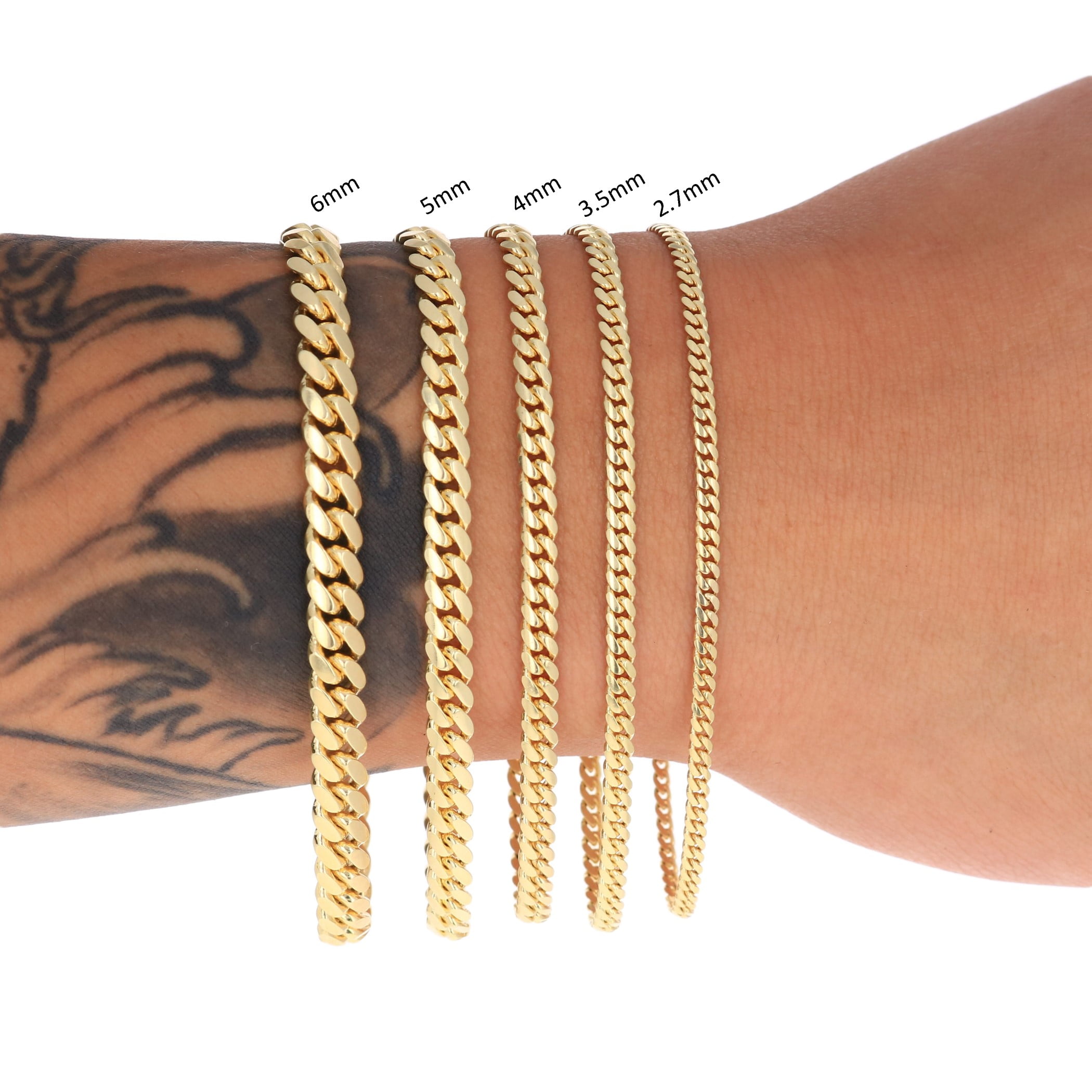 Nuragold 14K Real Yellow Gold Solid Miami Cuban Link Chain Bracelet 7"-9" (2.7mm-11mm) Italian Jewelry for Men & Women