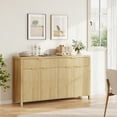 thumbnail image 3 of Laintene 55" Sideboard with Drawers, Fluted Buffet Cabinet with Storage for Kitchen, Accent Cabinet with Adjustable Shelves for Diving Living Room, Natural Oak, 3 of 8