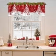 thumbnail image 2 of Christmas Trees Tie Up Valances Curtain, Xmas Ball Green Leaf Winter Snowflake Red Adjustable Rod Pocket Short Window Treatment Tie Up Curtains Valances for Kitchen Living Room Bathroom 54x18 Inches, 2 of 9