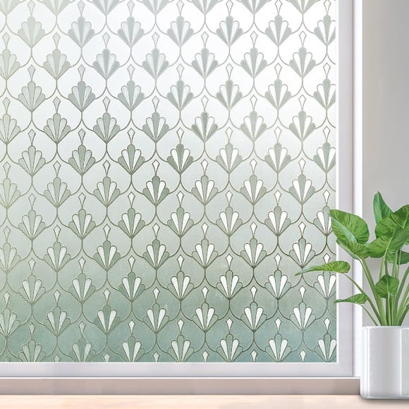 rabbitgoo Privacy Window Film Non Adhesive Frosted Glass Sun Blocking Self Static Cling Decorative for Home Kitchen Living Room,