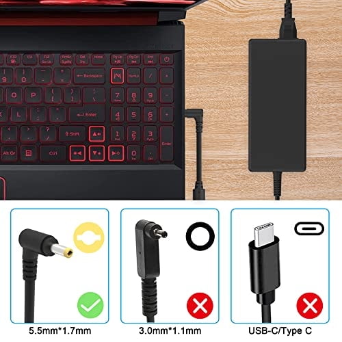 Cargador de CA de 135W S SKSTYLE para portátil Acer Nitro 5 Gaming AN515-51 N18C