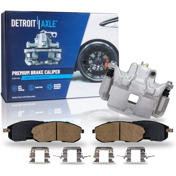 Detroit Axle - Front Driver Side Brake Caliper Ceramic Brake Pads Replacement for Infiniti I35 Nissan Maxima Altima - 3pc Set Fits select: 2005-2006 NISSAN ALTIMA S/SL
