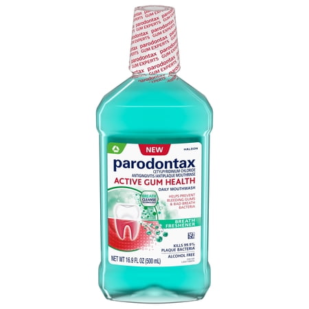 Parodontax Active Gum Health Breath Freshener Mouthwash, Fresh Mint, 16.9 fl oz, for Adults (2 Pack)