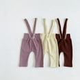 thumbnail image 2 of Baozhu Toddler Baby Girls Suspender Pants Solid Straps Pants Kids Jumpsuits Playsuits Boys Lace Strap Cotton Baby Clothing, 2 of 5