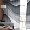 thumbnail image 4 of Sheer Curtains 96 Inches Long, Modern Abstract Moire Art Geometric Light Filtering Window Curtains for Living Room, Black Gray Ombre Rod Pocket Voile Sheer Curtain Drapes, 52"W x 96"L, 2 Panels, 4 of 9