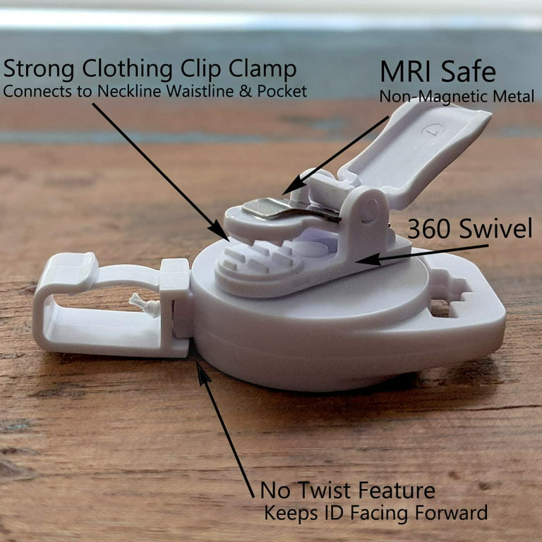 Bulk 25 Pack - MRI Safe Badge Reels - Retractable Badge Holder Clips - Made  of Plastic & Non-Ferrous Metal - I'd Reels Extending Lanyards for Nurse 