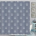 thumbnail image 2 of Nautical Anchor Shower Curtain for Bathroom, Blue White Beach Coastal Beachy Fabric Shower Curtains Set Decorative, Ocean Men Boys Kids Restroom Decor Accessories Hooks Included 60X72 Inch, 2 of 7