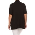 thumbnail image 4 of Women's Plus Size Short Sleeves Draped Open Front Solid Cardigan, 4 of 5