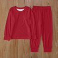 thumbnail image 2 of Spring Outfits Girls Children Solid Color Pajamas New Set Home Clothes Sleepwear Set Little Girls Clothes Red 2 Years-3 Years, 2 of 7