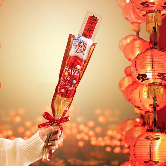 Festive Lunar New Year Plush Decor 2026 - Cute Tanghulu Skewers Photo Props Desktop Indoor Home Party Year's Day Ornaments Use