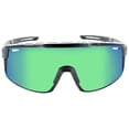 thumbnail image 2 of Optic Nerve Fixie Max Sunglasses - Matte Crystal Gray Shiny BLK Lens Rim Smoke Lens Green Mirror, 2 of 3