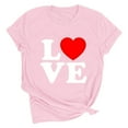 thumbnail image 3 of Neewe Women Cute Heart Graphic Crewneck Short Sleeve Regular Fit Casual Tee T-Shirts Tshirt Tops, 3 of 6