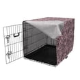 thumbnail image 3 of Floral Dog Crate Cover, Continuous Lace Look Delicate Feminine Rose Flowers Illustration, Easy to Use Pet Kennel Cover Small Dogs Puppies Kittens, 7 Sizes, Pale Pink Charcoal Grey, by Ambesonne, 3 of 6