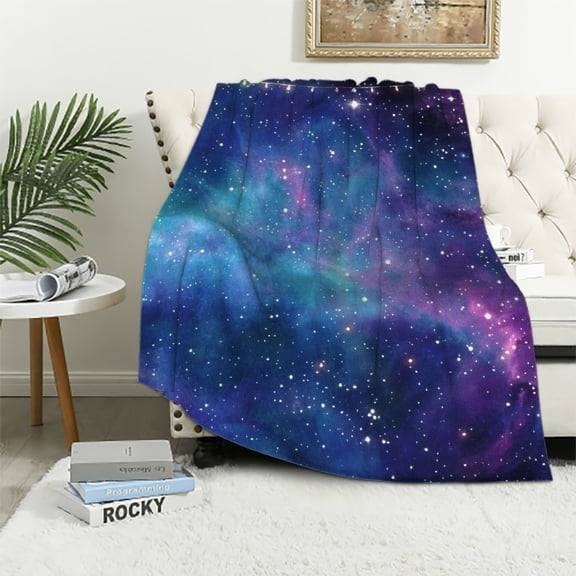 BCIIG Galaxy Stars Space Art Warm Lightweight Blanket Soft Fleece Blankets Throw Blanket Living Rooms Sofa Decor Cow Gifts All Seasons Exquisite Gifts 40x50in
