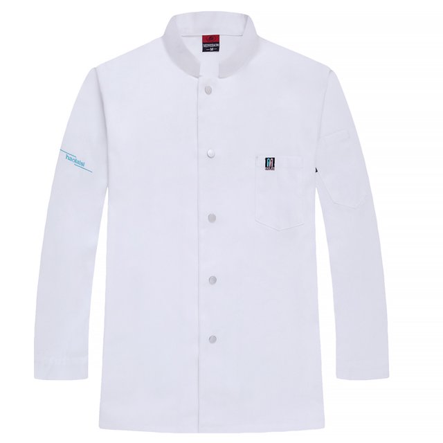 Chef Uniform El delantal de la cocina de manga larga con bolsillos delanteros Butcher Professional Home Supplies Sweat Bands for Grill Restaurant White XXL sidaley LF000324-10