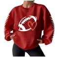 thumbnail image 1 of Rbaofujie Chandails Surdimensionnés pour Femmes Mode Femmes Décontracté Dames Uni Ample Manches Longues Col Rond Chemisiers Hauts Chandails Sans Capuche Chandails à Capuche Rouges pour Adolescentes, 1 of 4