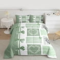thumbnail image 3 of Manfei Princess Green Bowknot Bedding Comforter Set, Leaf Plant Botanical Twin Comforter Sets, Rustic Wooden Plank Reversible Bedding Set, Breathable Home Decor, 2-Piece, 3 of 9