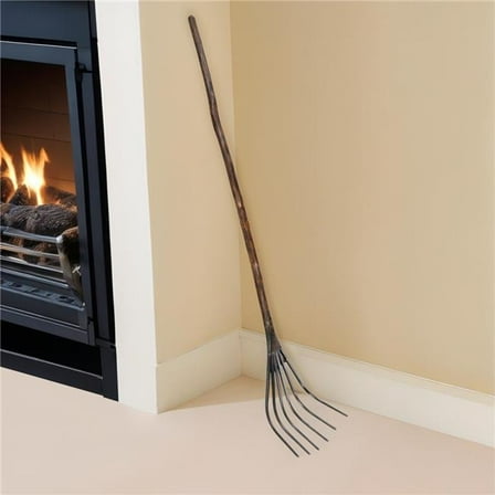 HomeRoots 554703 60 in. Brown & Black Wood & Metal Decorative Rake Sculpture