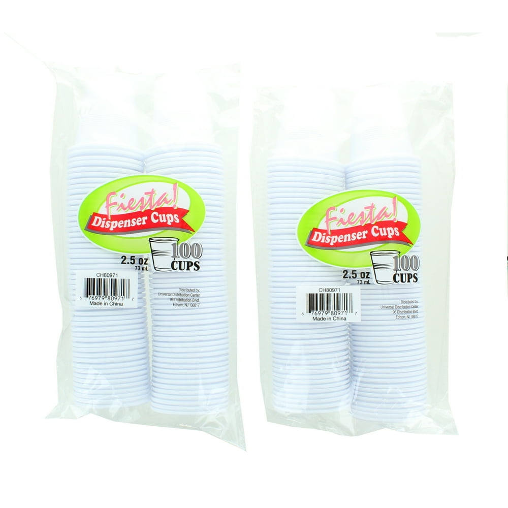 200 count Fiesta Disposable Premium Plastic Bathroom Cups 2.5oz