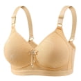 thumbnail image 4 of Bra For Women Front Buckle Underwear Full Coverage Padded Wireless Plus Size Thin Stretchable Tank Top Bra, 4 of 7