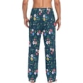 thumbnail image 2 of Seasonal Cute Flowers Ghost Pajama Pants, Men's Lounge Pants Light with Drawstring and Pockets, Christmas New Year Birthday Father's Day Gifts, 2 of 7