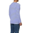 thumbnail image 3 of INSPIRE CHIC T-Shirt pour Homme à Rayures Col Rond Manches Longues Chandail Haut 50 Rayures Bleues, 3 of 7