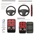thumbnail image 3 of Yuyamidu Cute Ladybug Auto Seat Covers Set with Steering Wheel Cover Seat Belt Covers Red Car Armrest Cover Cushion Coasters Cup Holders Keychain, 13 PCS Car Accessories, 3 of 6