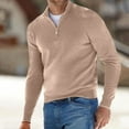 thumbnail image 2 of Men's Quarter Zip Sweater Casual Neck Pullover Ribbed Knit Sweater, 2 of 7