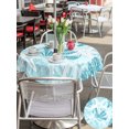 thumbnail image 5 of Outdoor Tablecloths with Umbrella Hole & Zipper, Aqua Blue Starfish Round Tablecloth 54 Inch, Coral Shell Ocean Vintage Coastal Waterproof Table Cloth, Patio/Pool/Picnic Table Covers, 5 of 8