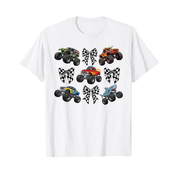 Checkered in My Monster Truck Mama Era Monster Truck Mom T-Shirt