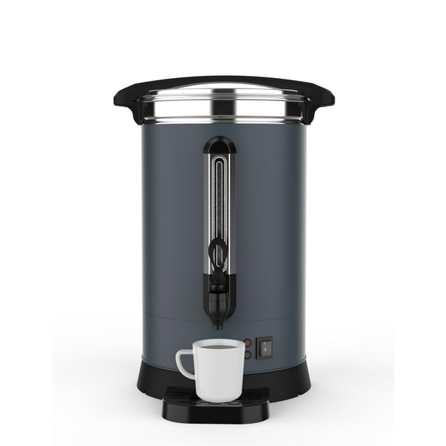 Garvee Cafetera de Doble Pared de 80 Tazas, 12 L/3,2 Galones, Dispensador de Agua Caliente, Gris