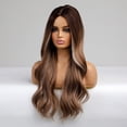 thumbnail image 2 of DOPI Black Wavy Wig for Women with No Bangs, Dark 28 Inches, Synthetic Wig for Daily Women's Fashion Wigs, 2 of 5