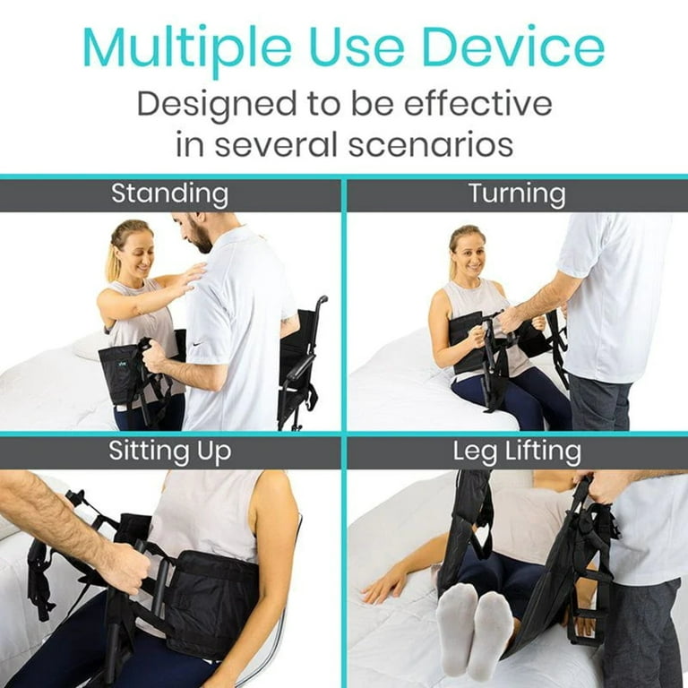 Vive Transfer Sling, Padded Assist Gait Belt, Patient Lift with Straps