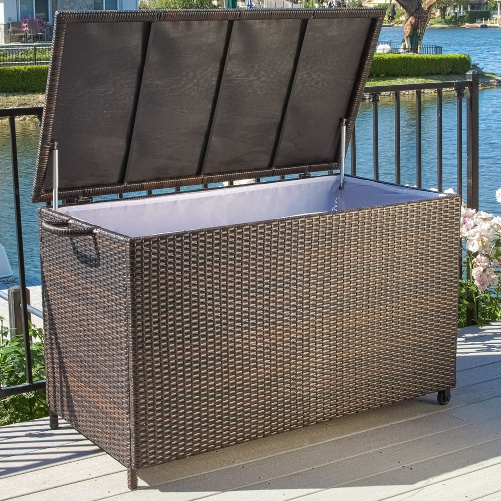 Swisher Outdoor Brown Wicker Deck Box