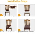 thumbnail image 7 of BOGUANG Elastic Chair Cover, T-shaped Pattern Dining Chair Covers (6 pieces - White), 7 of 7