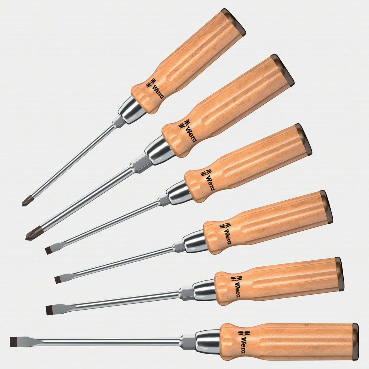 Wera 137810 Wood Handled Pozidriv and Slotted Screwdriver Set Walmart