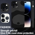 thumbnail image 2 of for iPhone 14 Pro Max Case Cute Panda Print Silicone Slim Soft TPU Shockproof Phone Case Full Camera Protection Cover for Women Men-Black/Gray, 2 of 12
