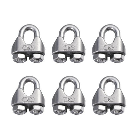 

10 PCS Stainless Steel Malleable Clip Non-Rust Wire Rope Cable Clamp (Silver)