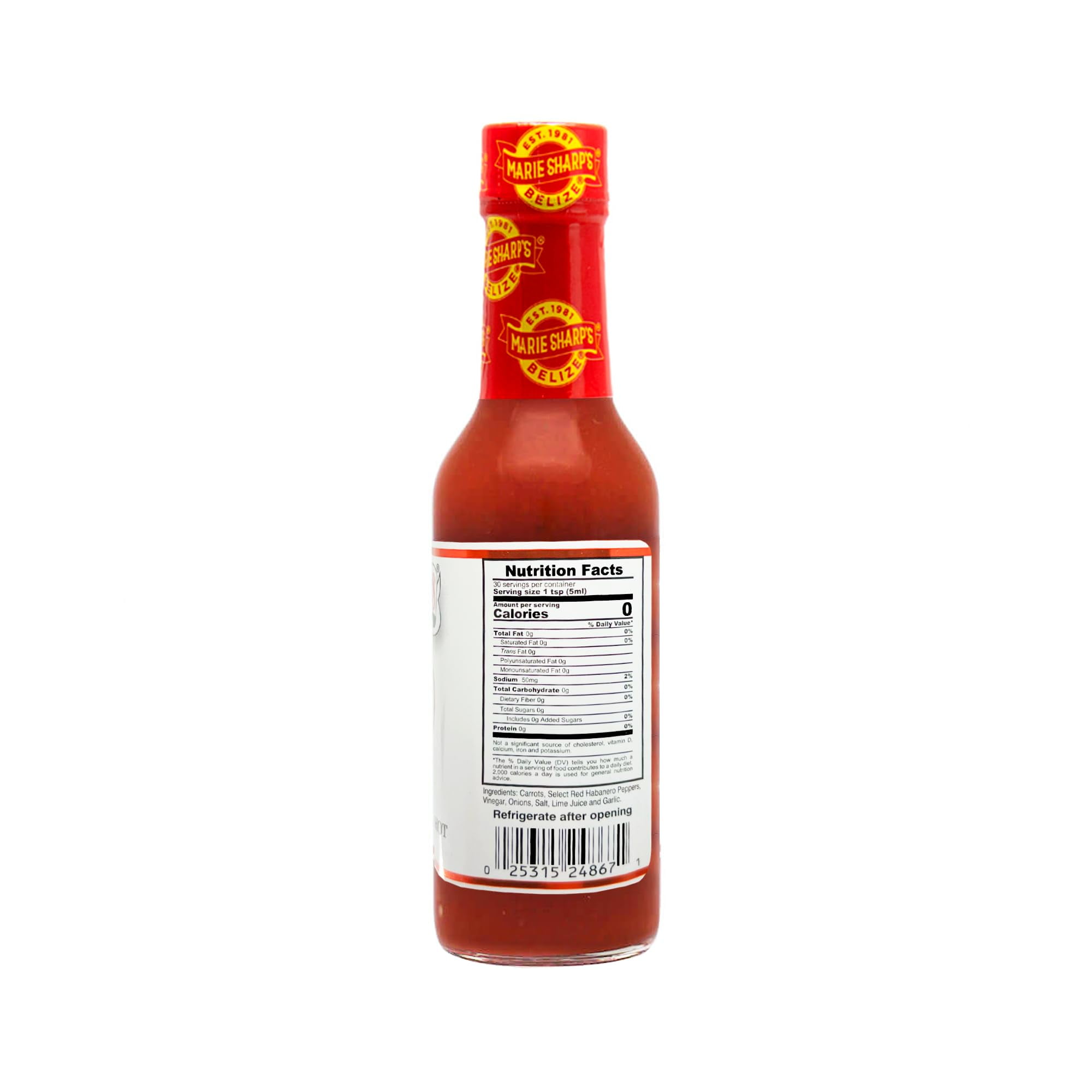 (Pack Of 6) Marie Sharp's Sauce Habanero Pepper Hot 5 Oz
