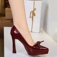 thumbnail image 2 of High Heels for Women Stiletto Pointed Toe Pumps 12CM Bow Wedding Shoes Sexy for Bride Prom Party, 2 of 6