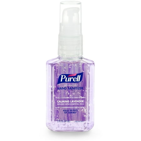 Purell Advanced Hand Sanitizer Calming Lavender Gel, Infused w/ Essential Oils, 2 oz Pump Bottle (Adult)