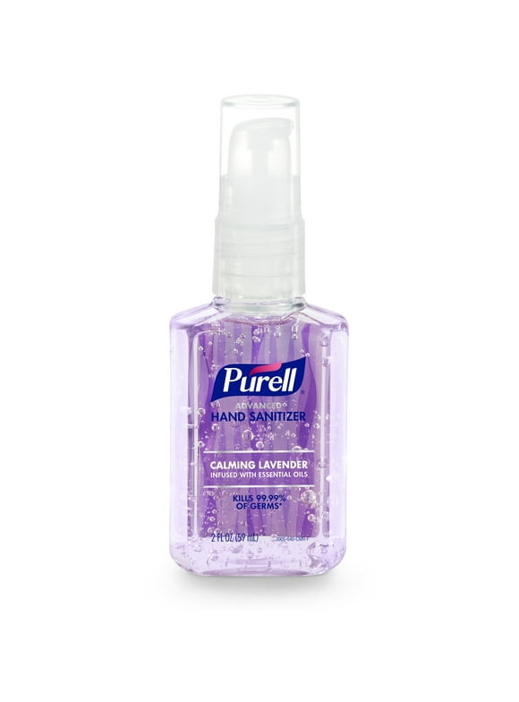 PURELL Advanced Hand Sanitizer Calming Lavender, Infused with Essential Oils, 2 oz Pump Bottle