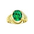 thumbnail image 1 of RYLOS Bagues pour Femmes Bague en Argent Plaqué Or 14K Style Classique Ovale 12X10MM Bague Solitaire en Pierre Précieuse Mai Émeraude Bijoux pour Femmes Taille 7, 1 of 7