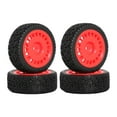 thumbnail image 4 of Bunblic 4 Pieces 1:10 RC Car Wheel Tires Replacement Easy to Install RC Modification Accessory Spare Parts Accessory DIY Accessories rose red, 4 of 8