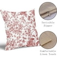thumbnail image 4 of Burgundy Red Floral Pillow Covers 16x16 Inch Set of 2 White and Red Flower Decoration Throw Pillow Covers Red Morden Outdoor Pillowscase Cotton Linen Cushion Covers for Sofa Couch Bedroom Home Decor, 4 of 6