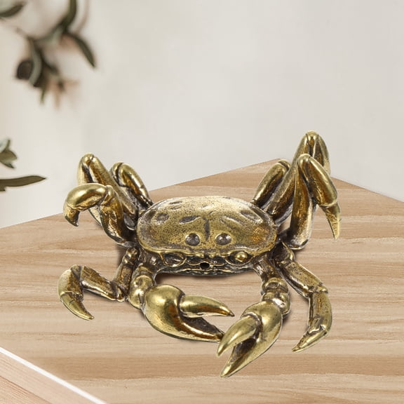 TABLZONE Brass Crab Art Figurine Coffee Color Decorative Ornament for Home Office Table Display