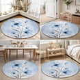 thumbnail image 4 of Round Rugs 3Ft, Blue Spring Floral Round Area Rug Washable Indoor Throw Carpet, Vintage Luxury Botanical Small Non Slip Circle Rug for Bedroom Living Room Home Decor Aesthetic, 4 of 8