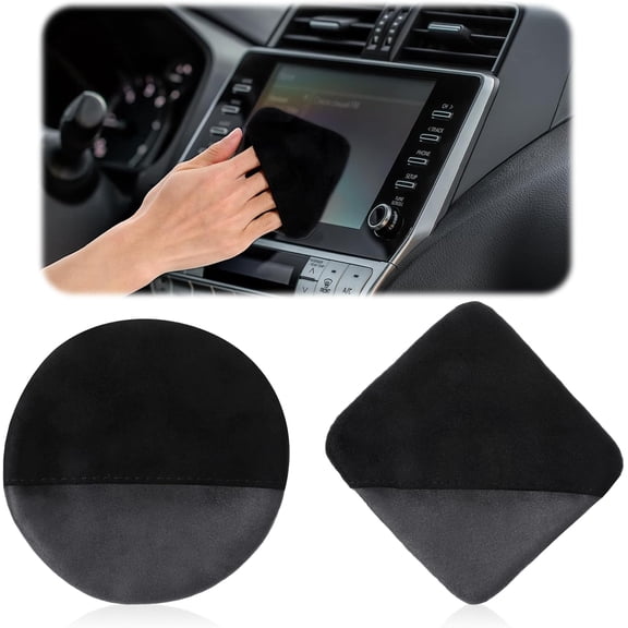 2 Pack Car Screen Cleaner, Microfiber Screen Cleaner Cloth, Foldable Touch Screens Cleaning Cloth for Vehicle Dashboard LCD Display, Interior Car Accessories(Square & Round)
