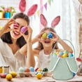 thumbnail image 6 of FeiFu Easter Bunny Barrel Bag Portable Bunny Themed Gift Tote Bag Reusable Lightweight Storage Bag for Holiday Party Favor Candy Egg Storage Supplies, 6 of 6