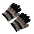 thumbnail image 2 of Cheers.US 2 Pairs/Set Kids Winter Gloves Full Finger Knitted Gloves Warm Stretchy Mittens for Boys Girls Striped Full Finger Autumn Winter Thicken Gloves for Student, 2 of 7